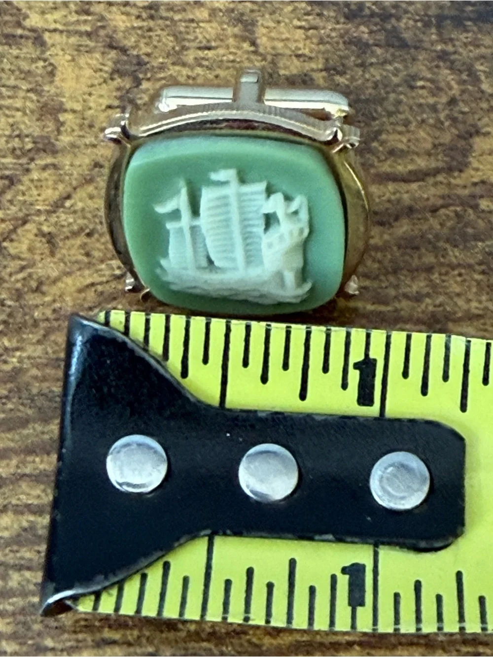 Vintage Swank Arts Of The World Chinese Junk Ship Cufflinks Tie Tack Set